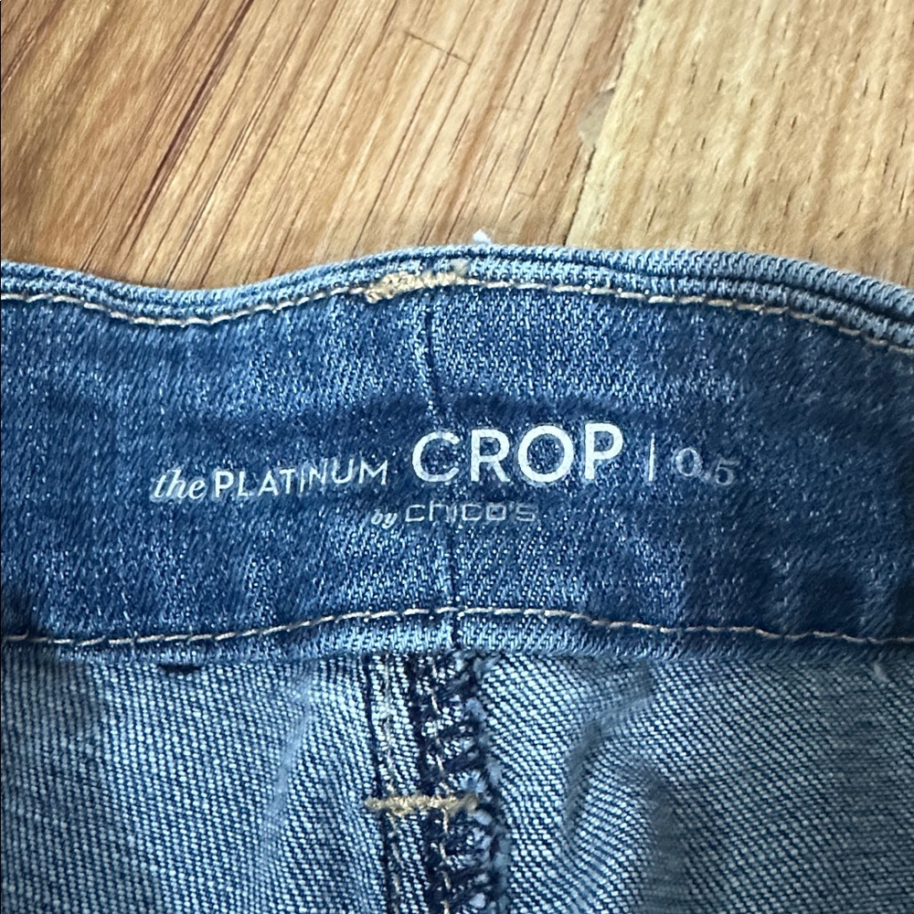 Chico's Blue Jeans with Colorful Embroidery EUC size 5/6 #050 - Picture 2 of 7